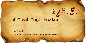 Ásványi Eszter névjegykártya