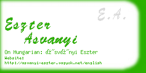 eszter asvanyi business card